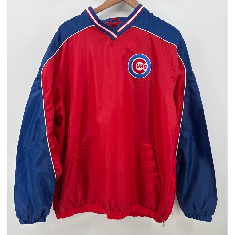 Chicago Cubs Windbreaker Men L V-Neck Pullover G-MLB Genuine Merchandise